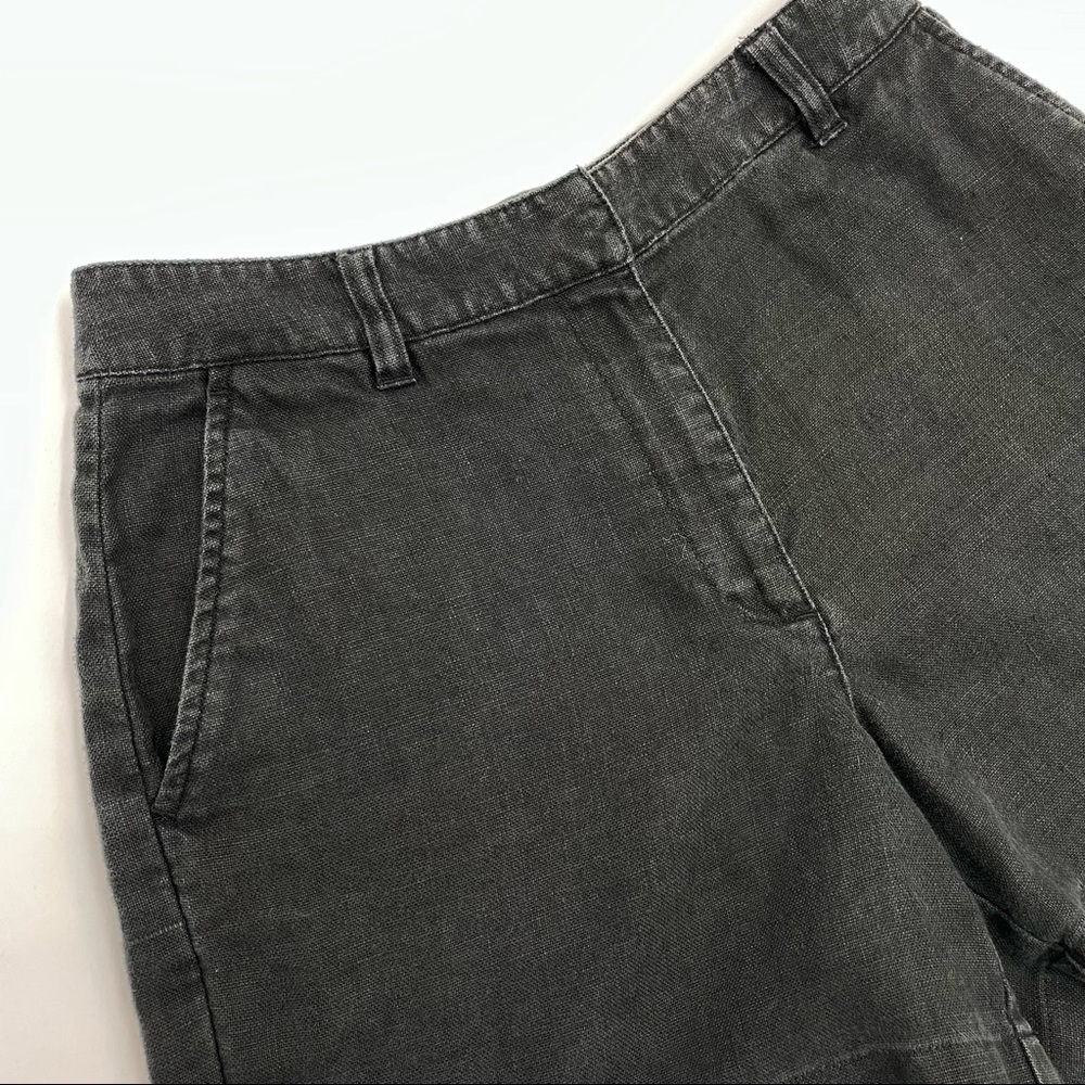 Ann Taylor Black Soft Linen Shorts Summer Casual Zipper Pockets Size 4 - Picture 3 of 6